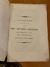 processo fatto da battista gentilini arciprete e v. f. di lonato sopra la sua stessa persona
